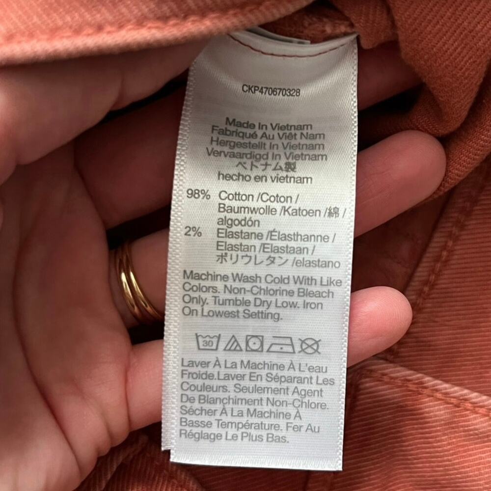 Madewell Salmon Pink Denim Cotton Loose Vintage Fit Sz 10 - Picture 3 of 4